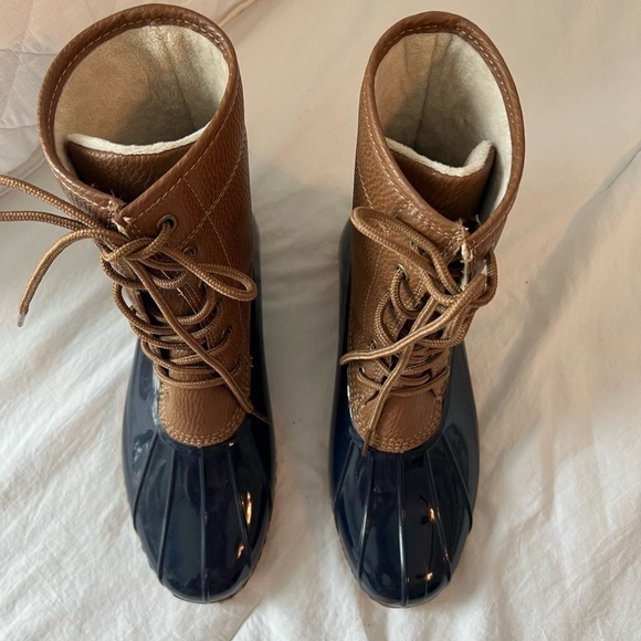JBU by JAMBU WOMENS NAVY/TAN MAPLEWOOD WATERPROOF BOOTS SIZE 8 - Picture 3 of 10